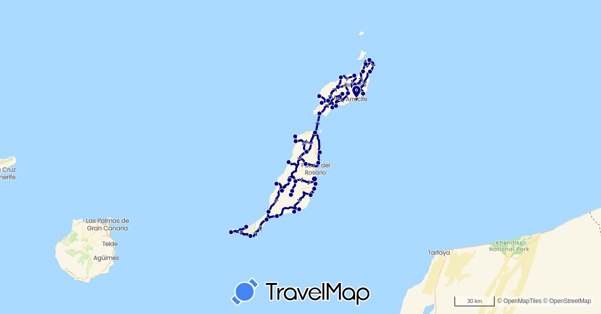 TravelMap itinerary: driving in Spain (Europe)