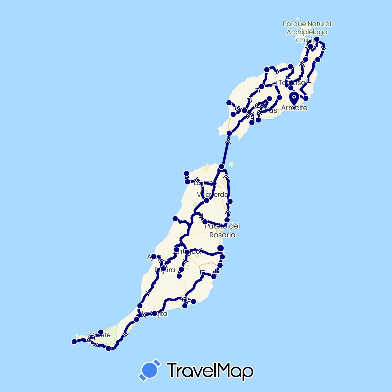 TravelMap itinerary: driving in Spain (Europe)