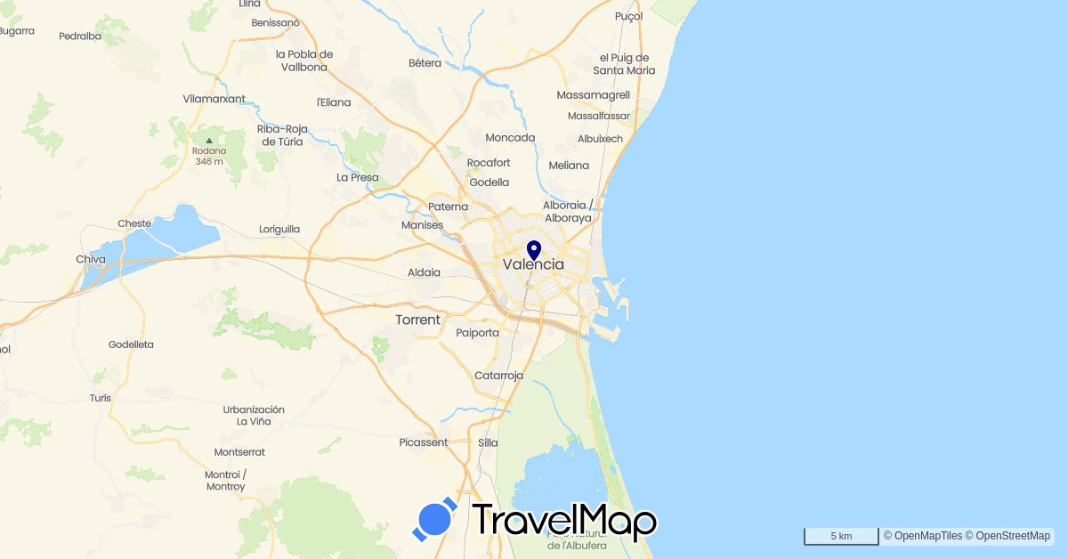TravelMap itinerary: driving in Spain (Europe)