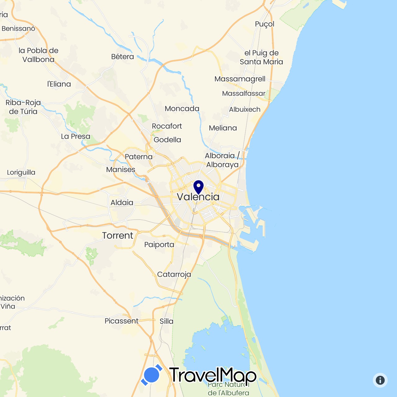 TravelMap itinerary: driving in Spain (Europe)