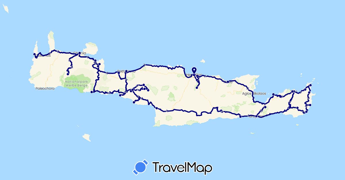 TravelMap itinerary: driving in Greece (Europe)