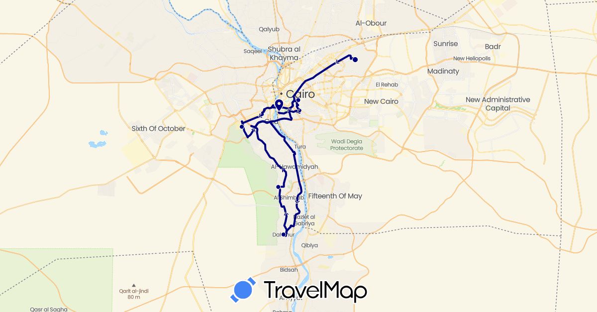 TravelMap itinerary: driving in Egypt (Africa)