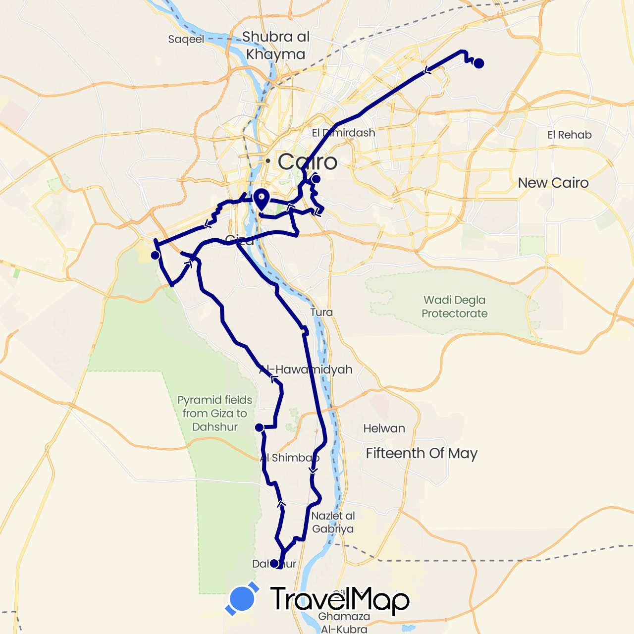 TravelMap itinerary: driving in Egypt (Africa)