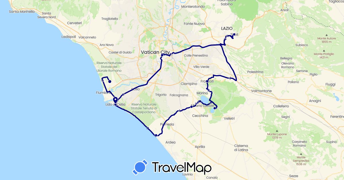 TravelMap itinerary: driving in Italy (Europe)